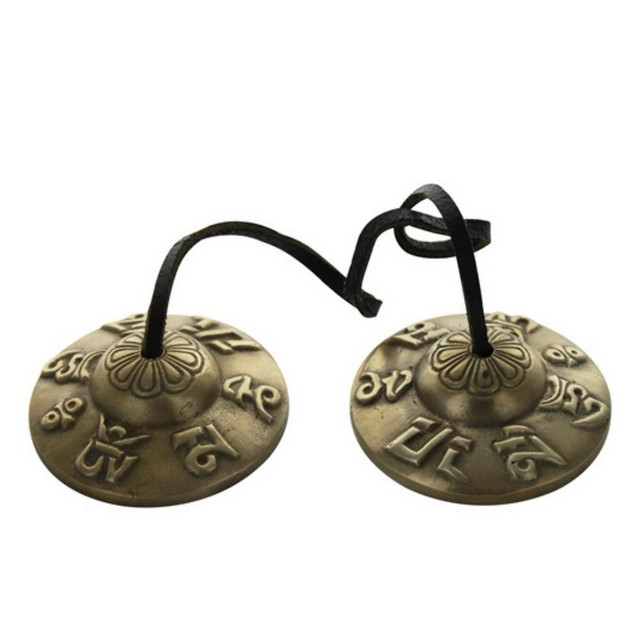 Cymbale Tibétaine en Bronze Gravure Mantra -  - Omsaé