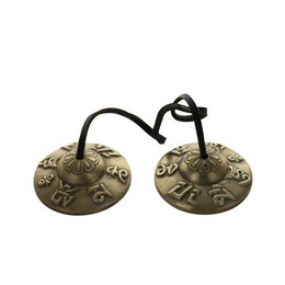 Cymbale Tibétaine en Bronze Gravure Mantra