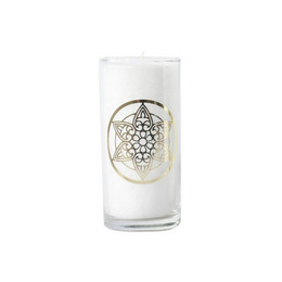 Bougie en Cire végétale Blanche Mandala -  - Omsaé