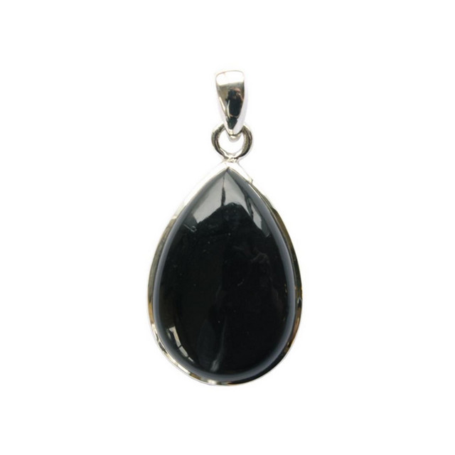 Pendentif Obsidienne Noire Argent 925 Forme goutte -  - Omsaé