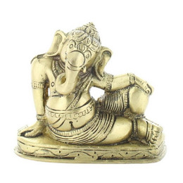 Statuette Ganesh allongé en Laiton doré