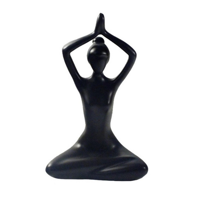 Statuette en Porcelaine Posture du Lotus Anjali Mudra Noir -  - Omsaé
