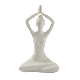 Statuette en Porcelaine Posture du Lotus Anjali Mudra Blanc -  - Omsaé