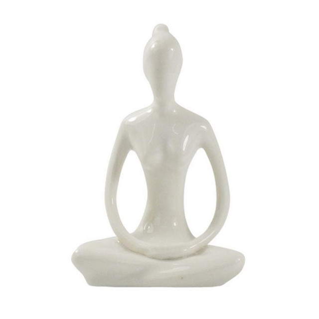 Statuette en Porcelaine Posture du Lotus Dhyana Mudra Blanc -  - Omsaé