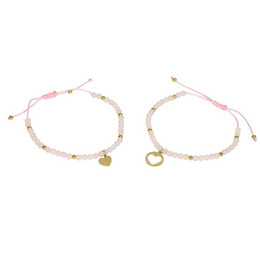Bracelets Duo Cœur et Quartz rose -  - Omsaé
