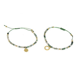 Bracelets Duo Marguerite et Agate mousse -  - Omsaé