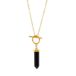 Collier Pendule Obsidienne noire -  - Omsaé