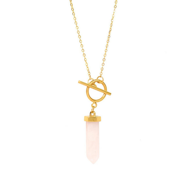 Collier Pendule Quartz rose -  - Omsaé